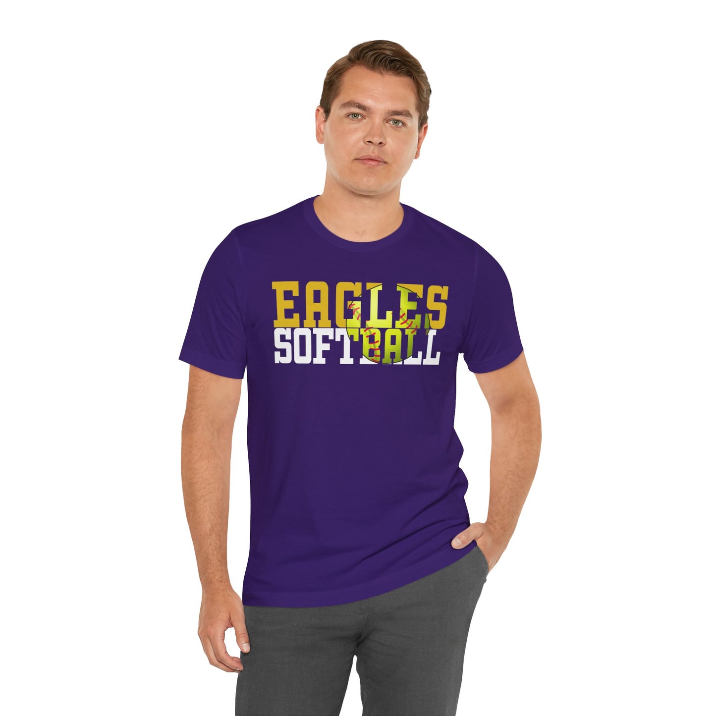 Softball Cutout - Bella+Canva Unisex Jersey Short Sleeve Tee
