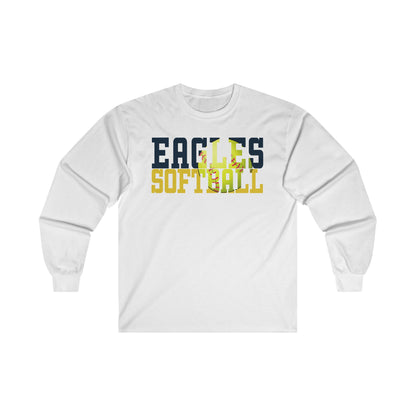 Softball Cutout - Gildan Ultra Cotton Long Sleeve Tee