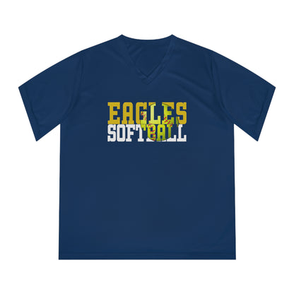 Softball Cutout - Team 365 Women's Performance V-Neck T-Shirt