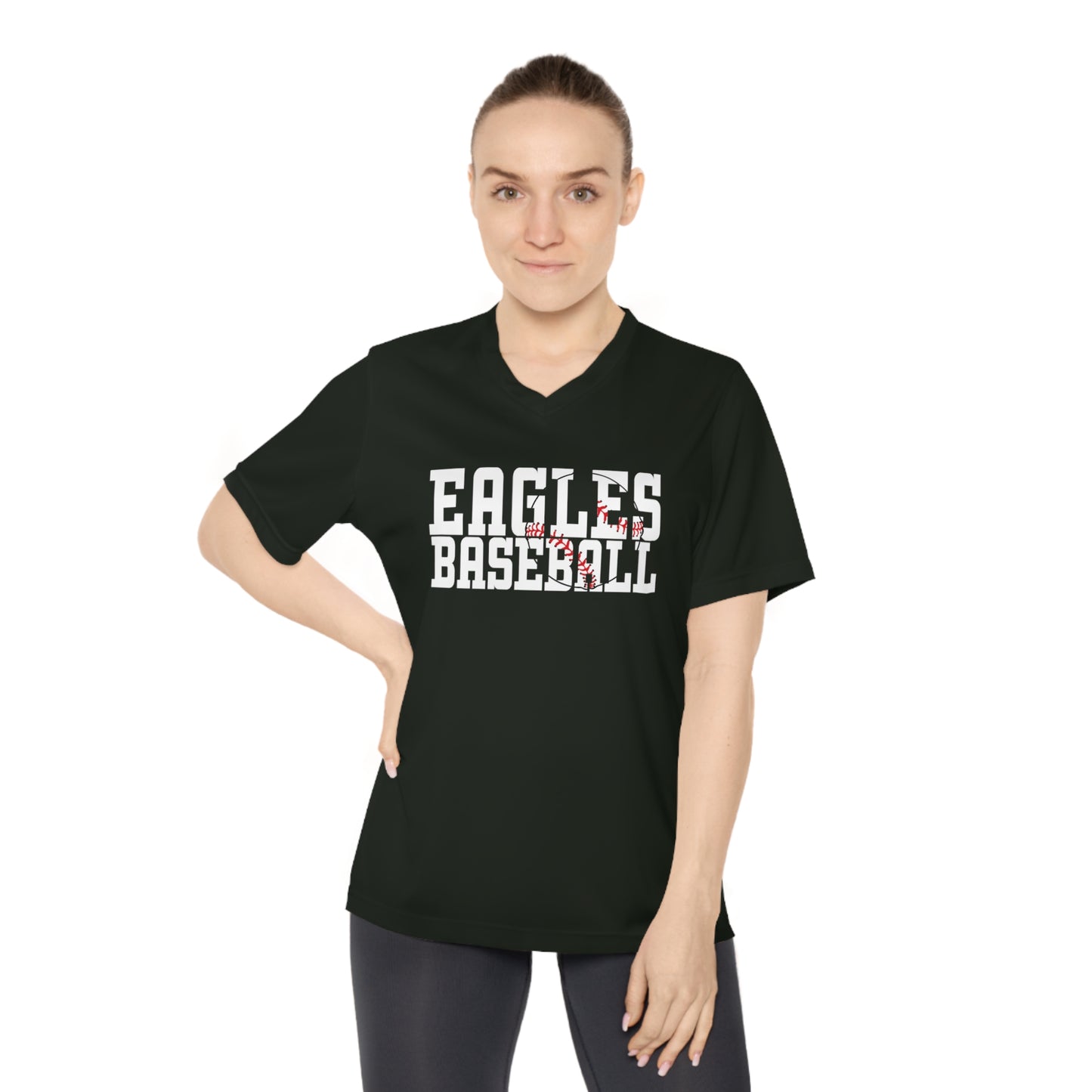 Baseball Cutout - Team 365 Women's Performance V-Neck T-Shirt