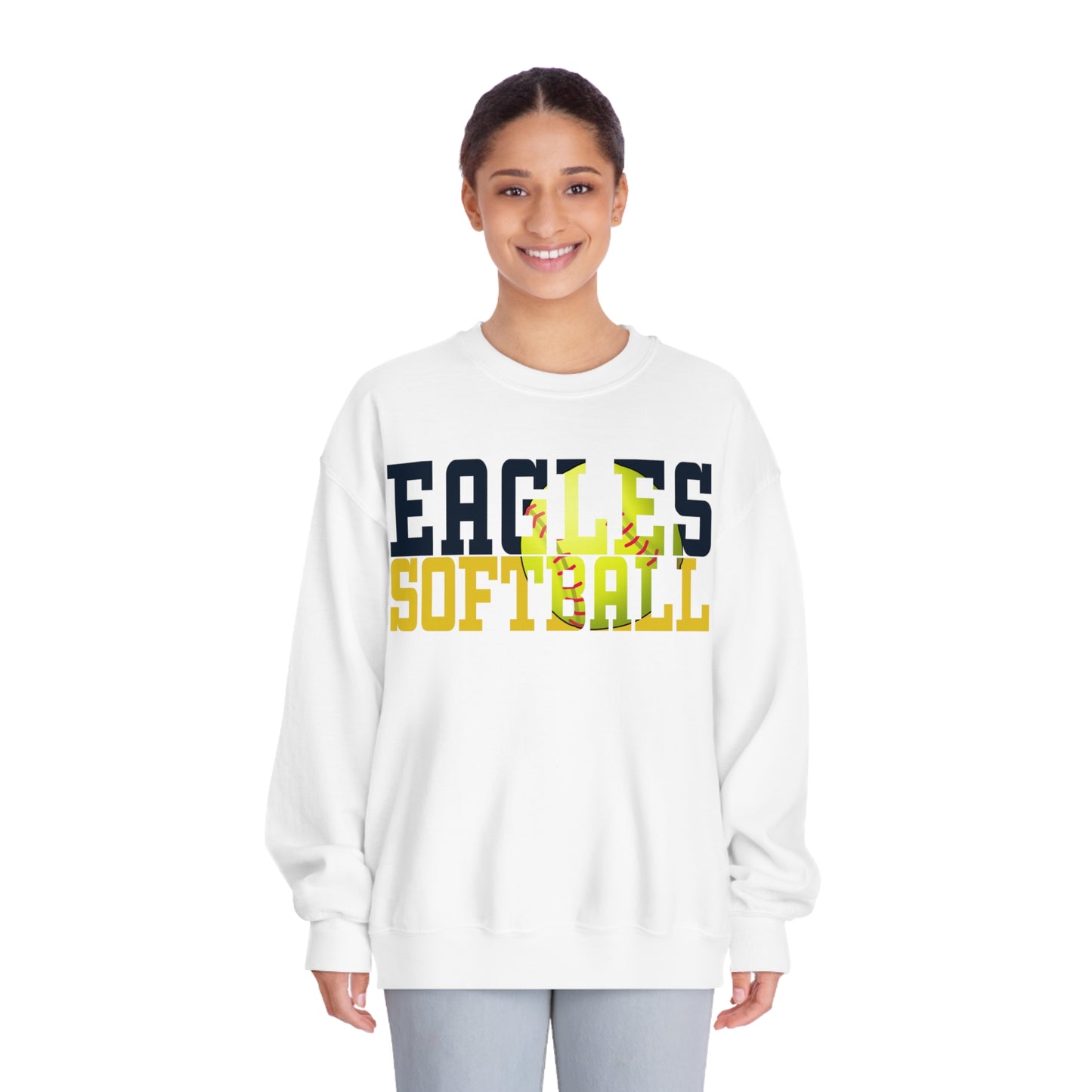 Softball Cutout - Gildan Unisex DryBlend® Crewneck Sweatshirt