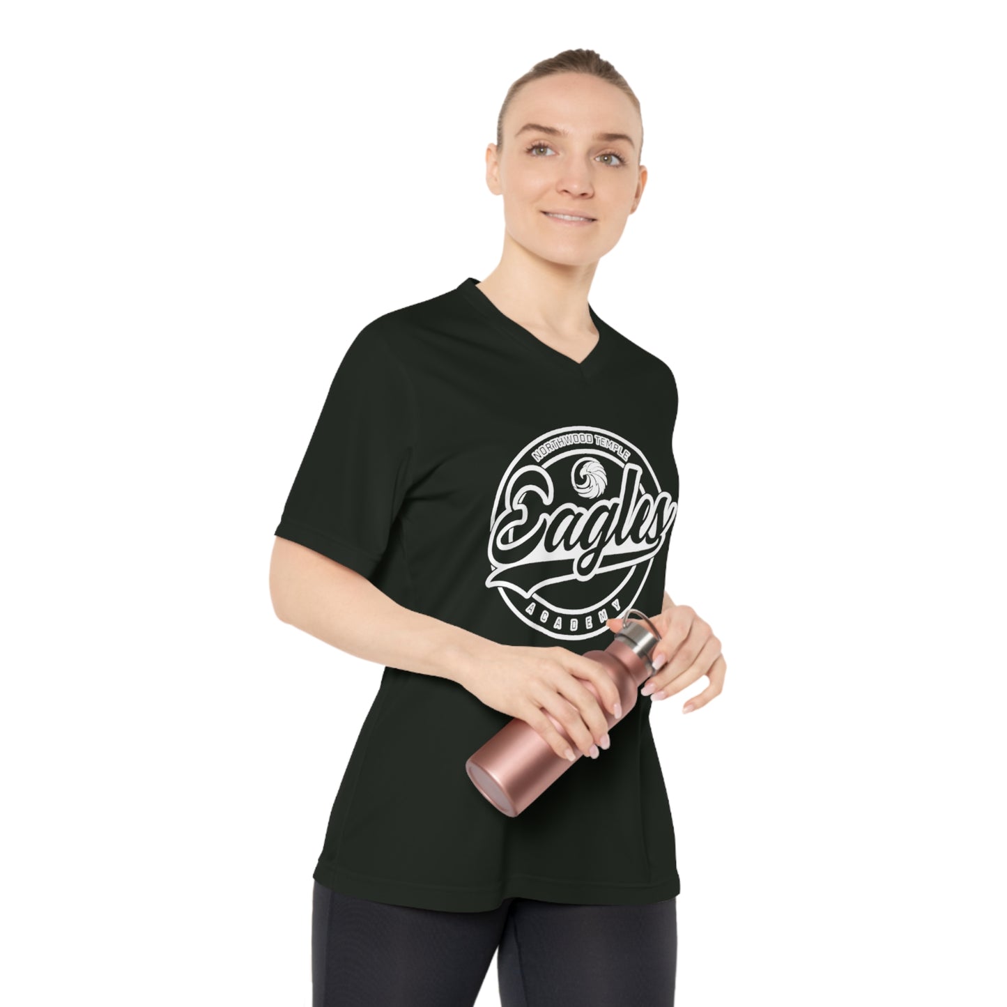 Eagles Circle Stamp - Team 365 Women's Performance V-Neck T-Shirt