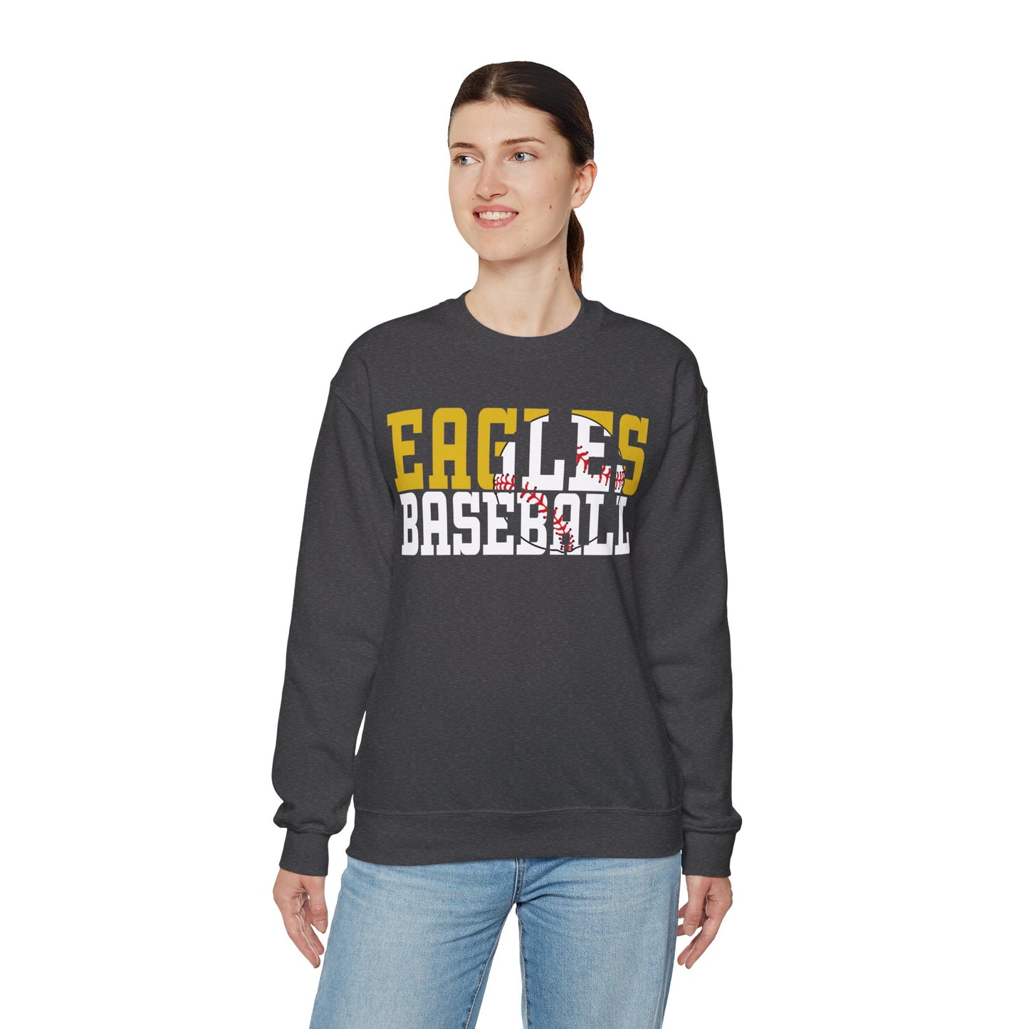 Baseball Cutout - Gildan Unisex Heavy Blend™ Crewneck Sweatshirt