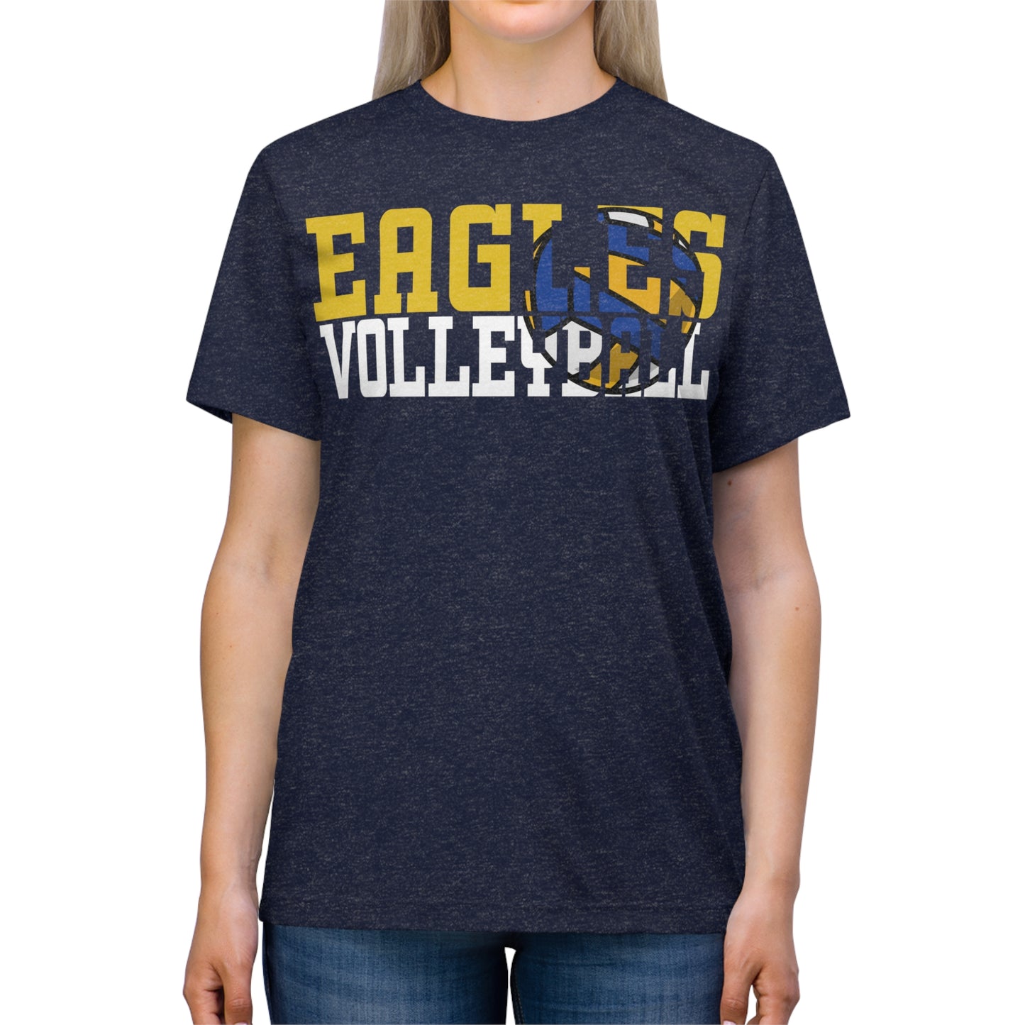 Volleyball Cutout - Bella+Canva Unisex Triblend Tee