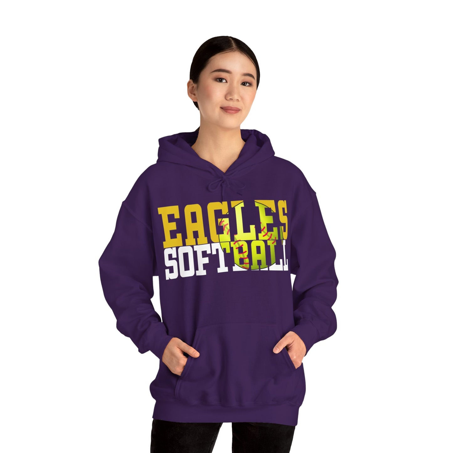 Softball Cutout - Gildan Unisex Heavy Blend™ Hooded Sweatshirt