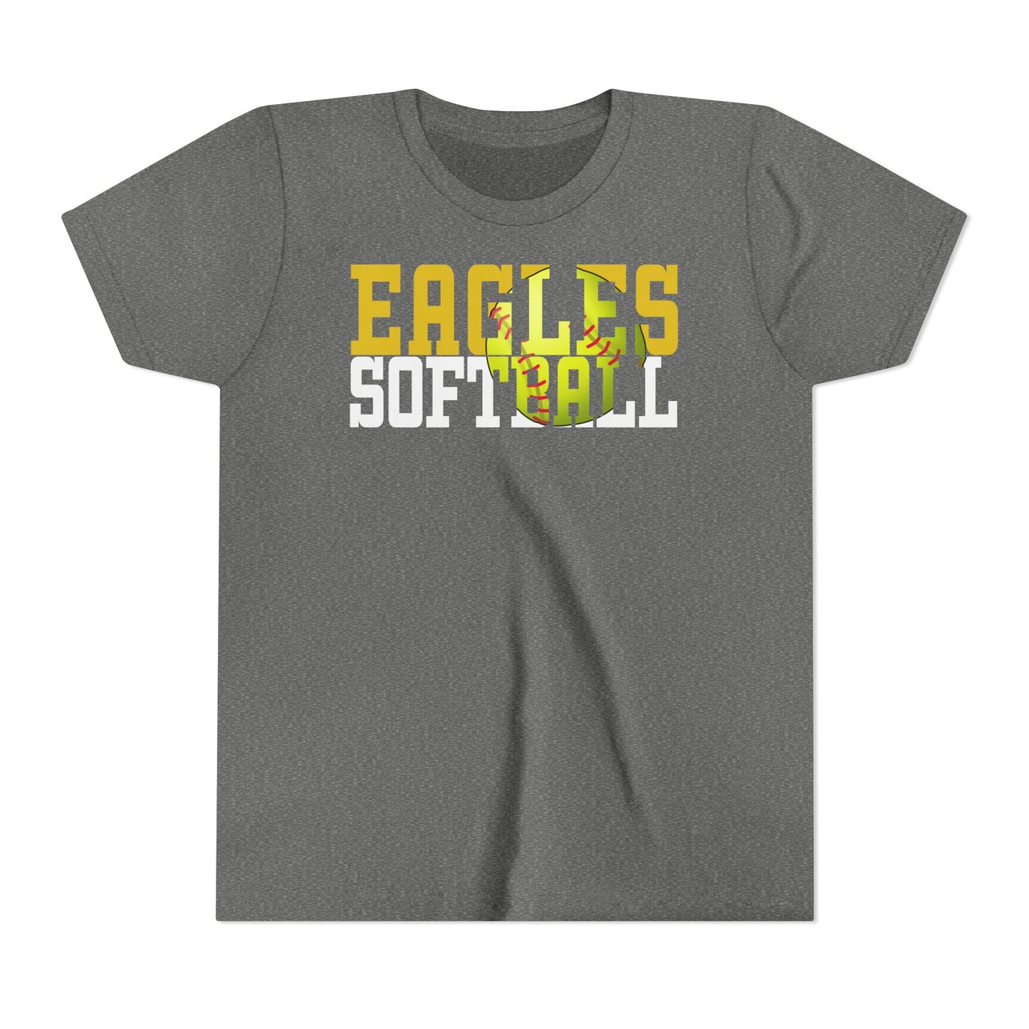 Softball Cutout - Bella+Canva Youth Short Sleeve Tee