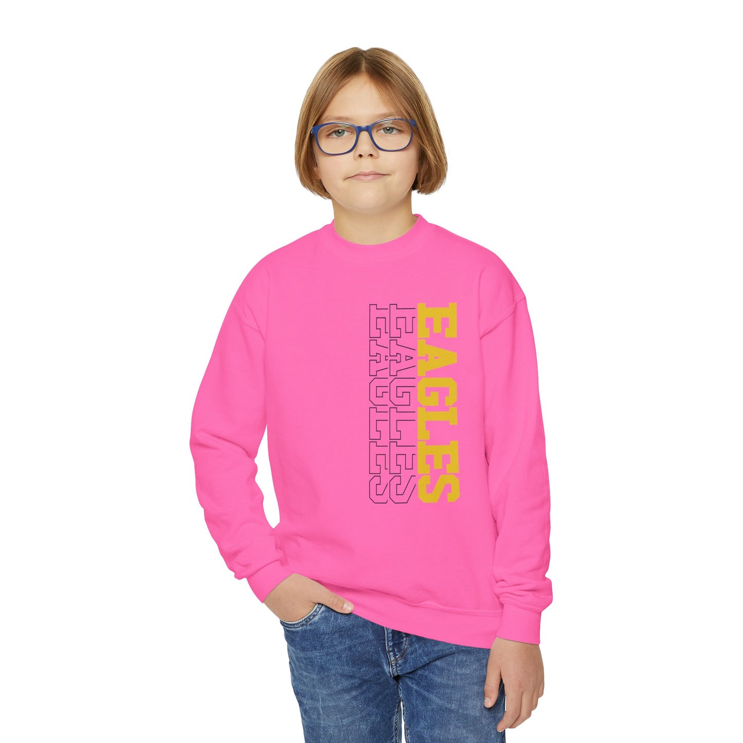 Sideways Eagles - Gildan Youth Crewneck Sweatshirt