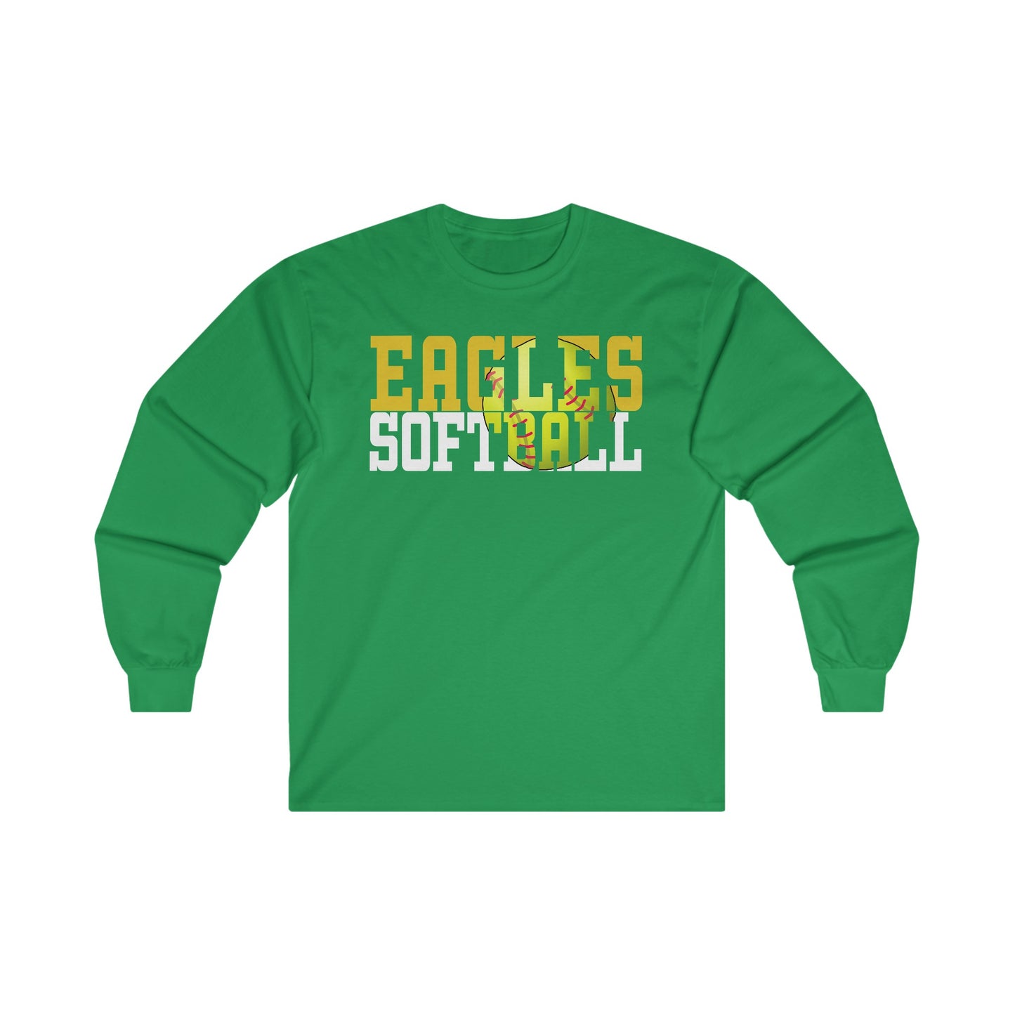 Softball Cutout - Gildan Ultra Cotton Long Sleeve Tee