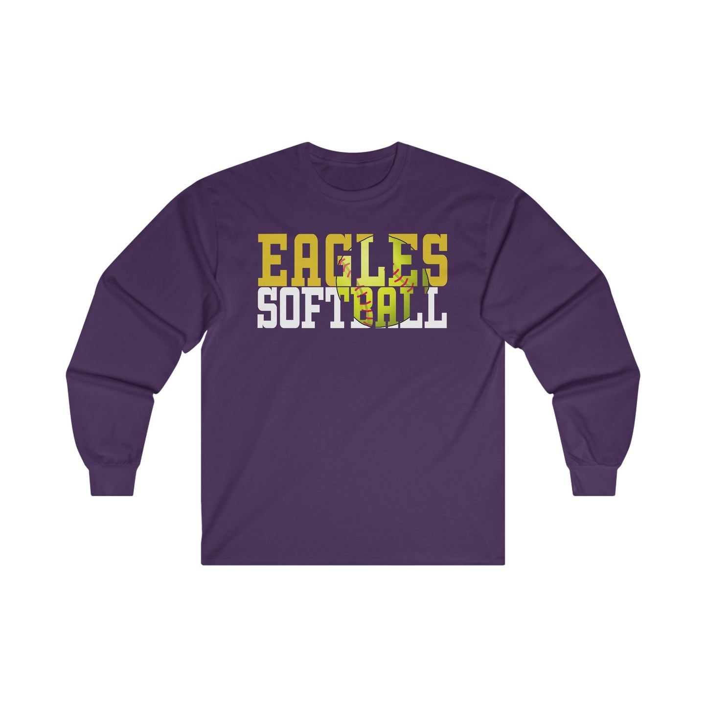 Softball Cutout - Gildan Ultra Cotton Long Sleeve Tee