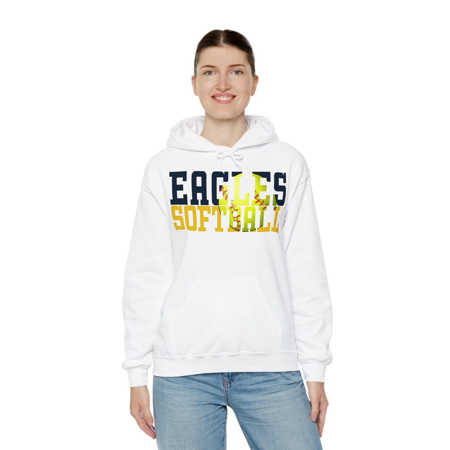 Softball Cutout - Gildan Unisex Heavy Blend™ Hooded Sweatshirt