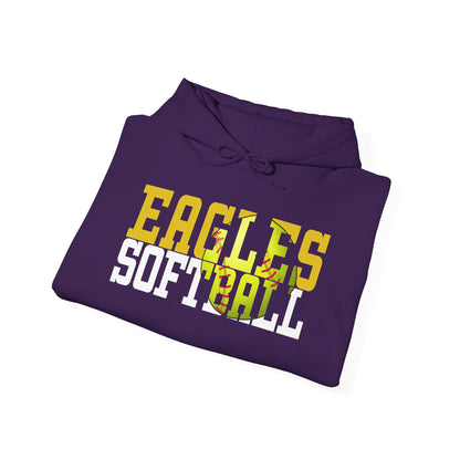 Softball Cutout - Gildan Unisex Heavy Blend™ Hooded Sweatshirt