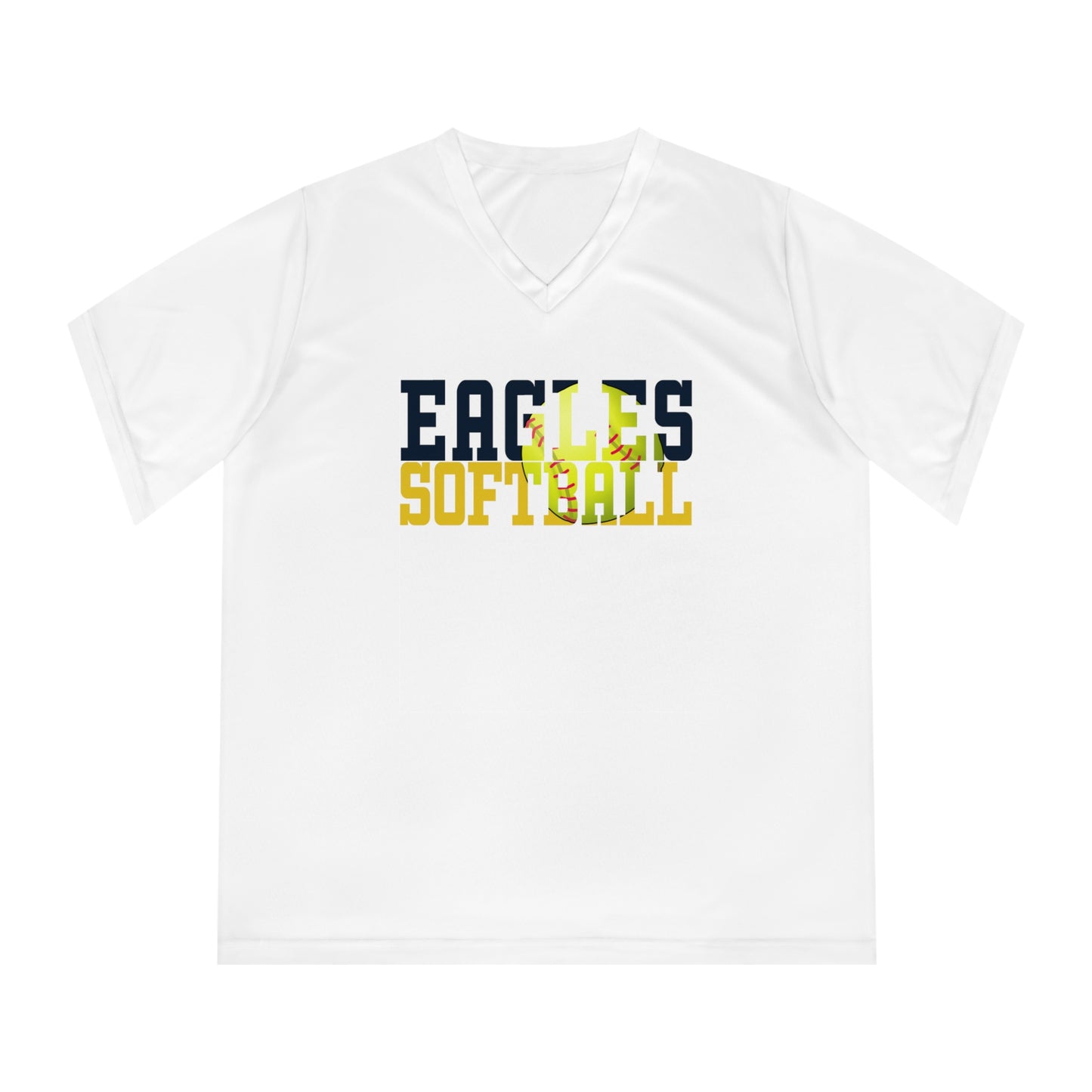 Softball Cutout - Team 365 Women's Performance V-Neck T-Shirt