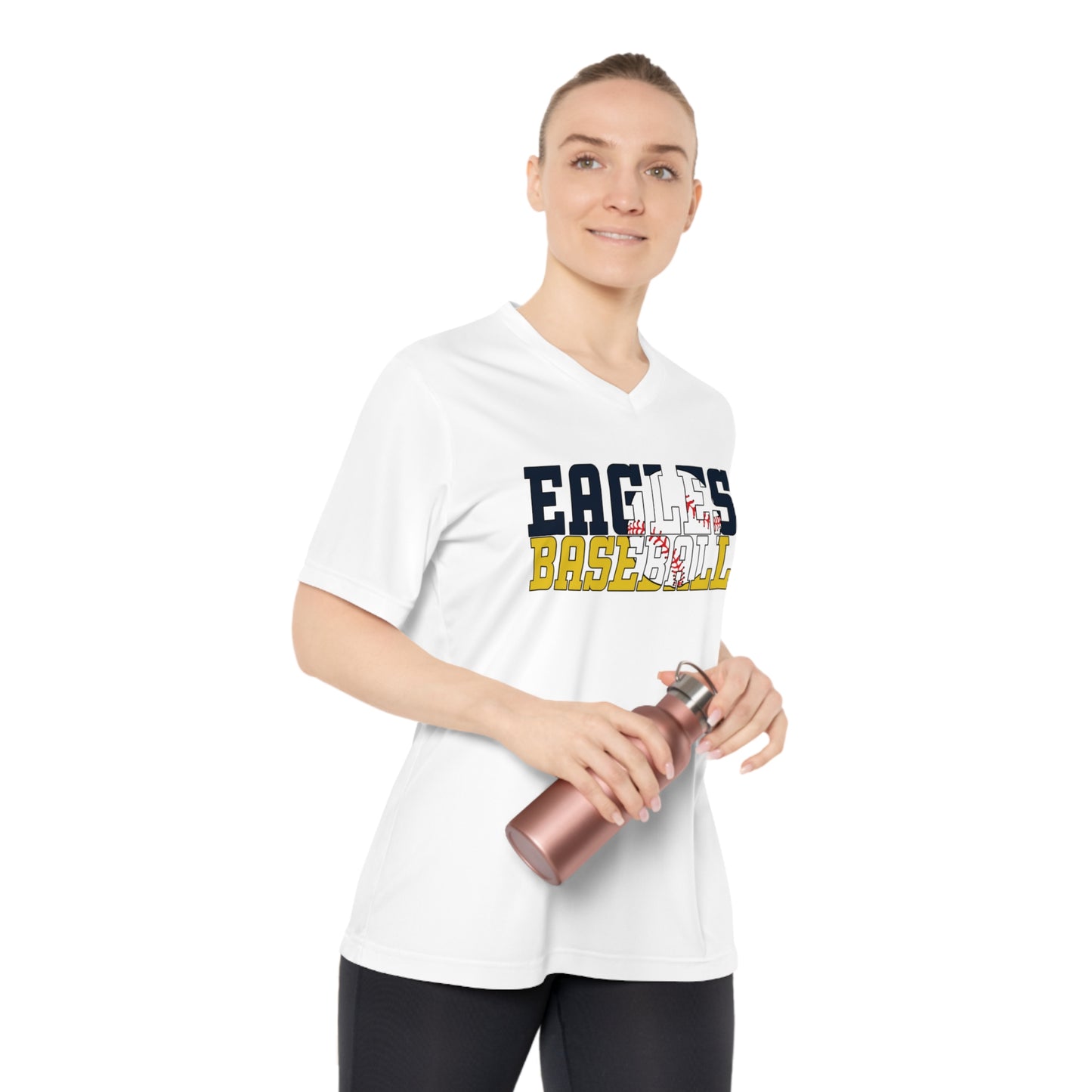 Baseball Cutout - Team 365 Women's Performance V-Neck T-Shirt