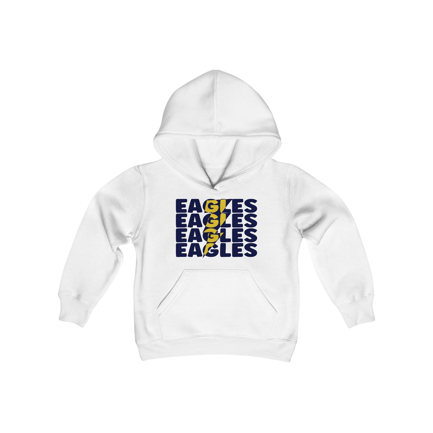 Lightning Bolt Eagle - Gildan Youth Heavy Blend Hooded Sweatshirt