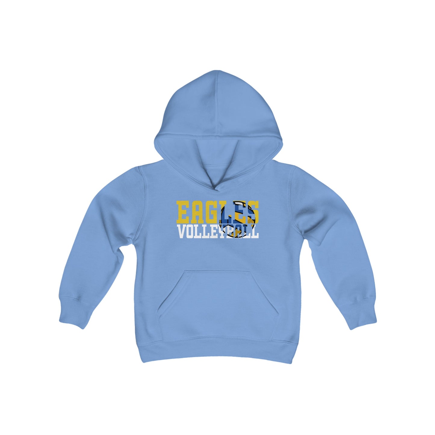 Volleyball Cutout - Gildan Youth Heavy Blend Hooded Sweatshirt