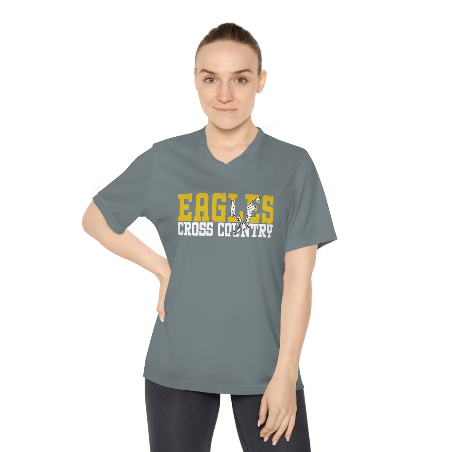 Cross Country Cutout - Team 365 Women's Performance V-Neck T-Shirt