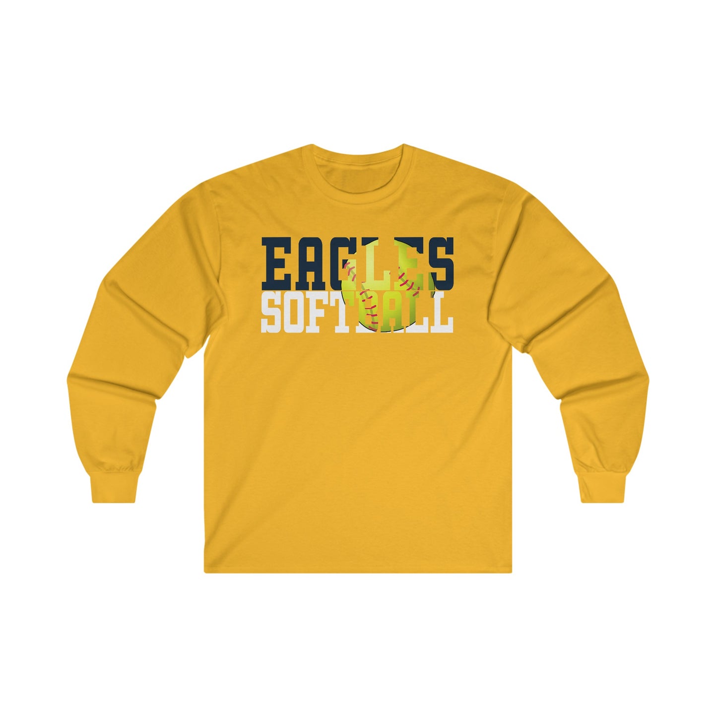 Softball Cutout - Gildan Ultra Cotton Long Sleeve Tee