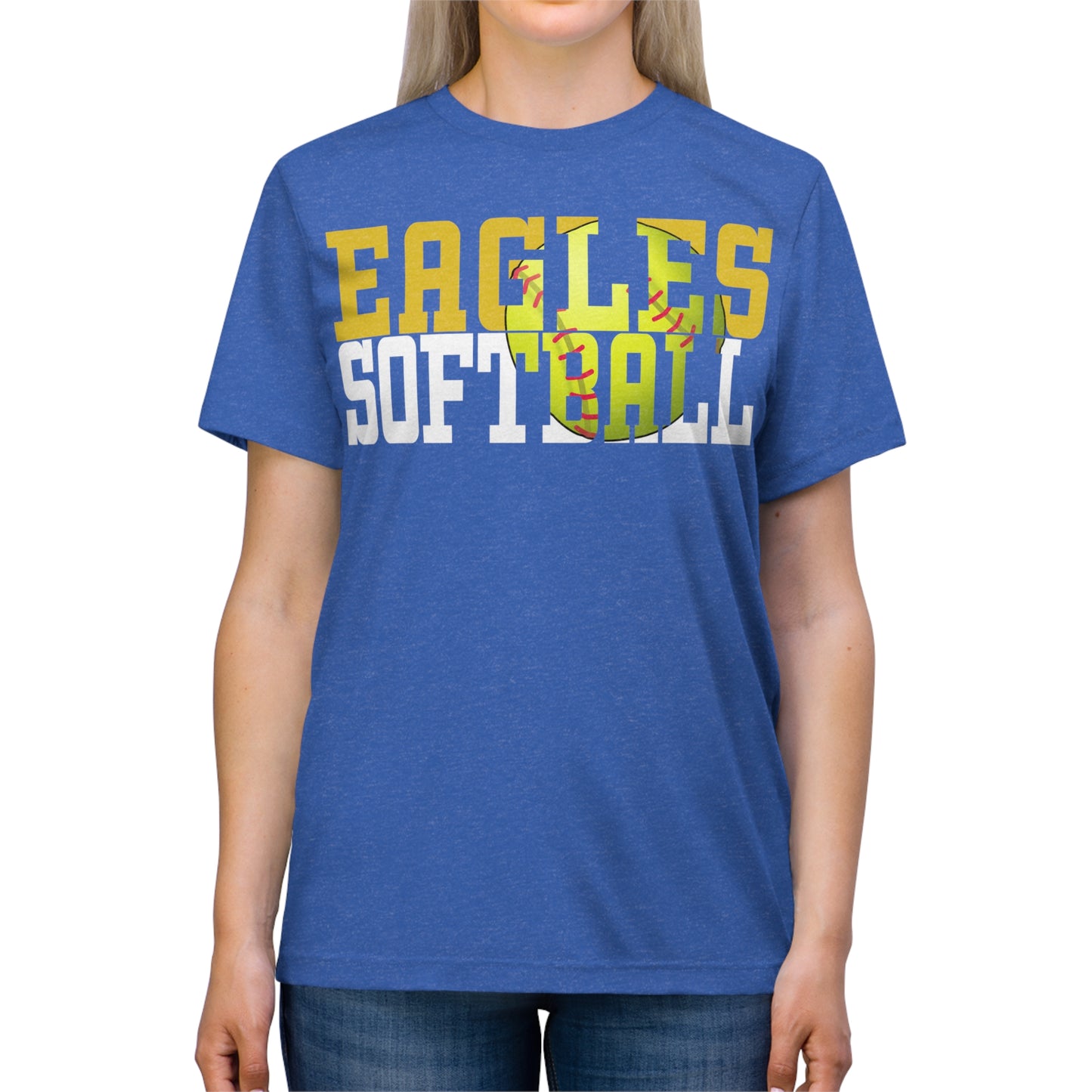 Softball Cutout - Bella+Canva Unisex Triblend Tee