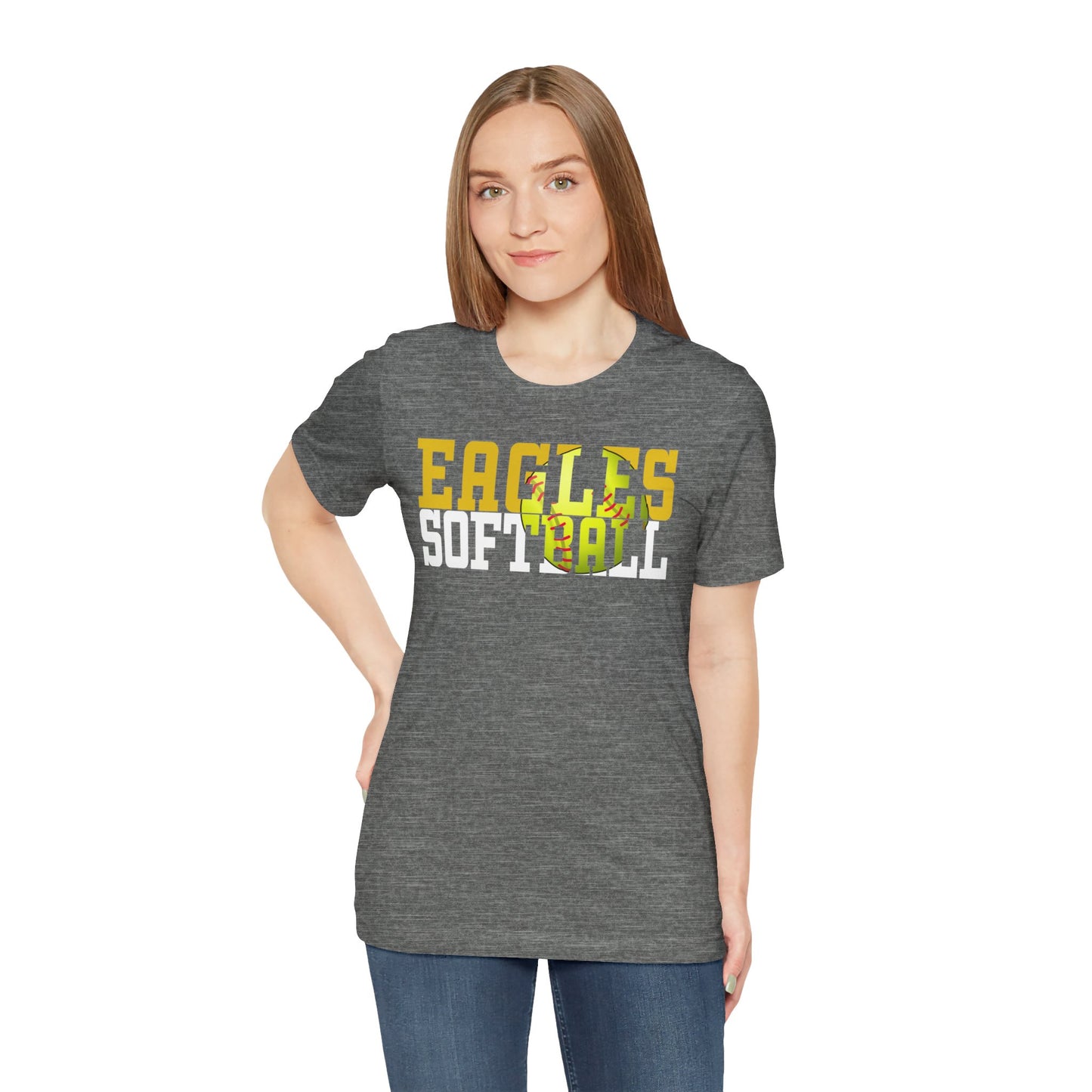 Softball Cutout - Bella+Canva Unisex Jersey Short Sleeve Tee