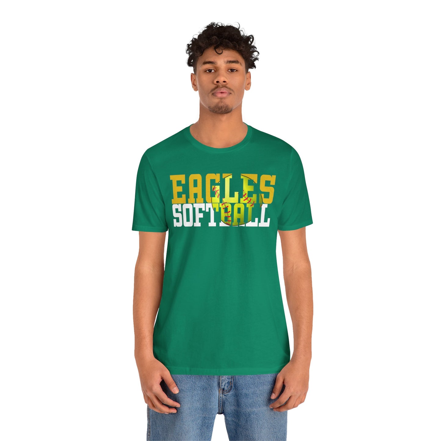 Softball Cutout - Bella+Canva Unisex Jersey Short Sleeve Tee