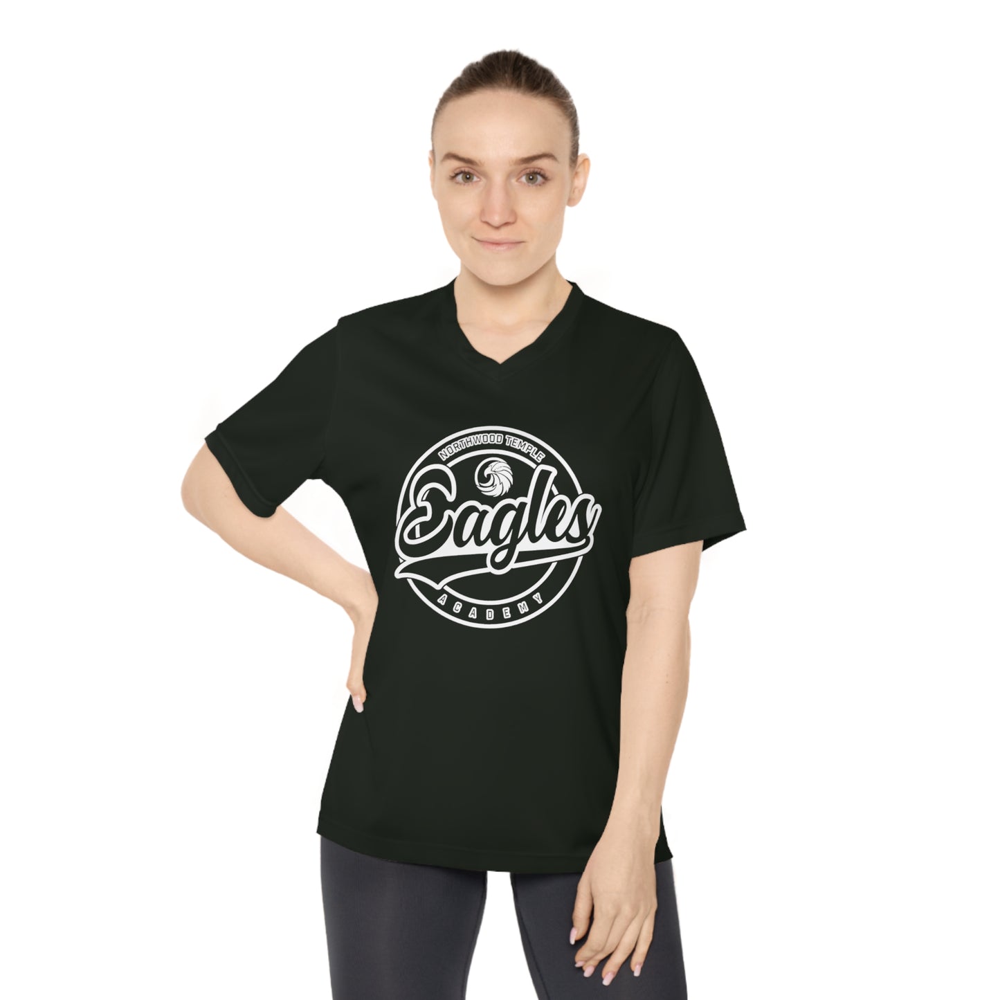 Eagles Circle Stamp - Team 365 Women's Performance V-Neck T-Shirt