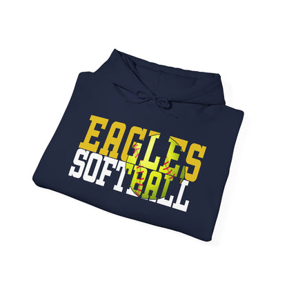 Softball Cutout - Gildan Unisex Heavy Blend™ Hooded Sweatshirt