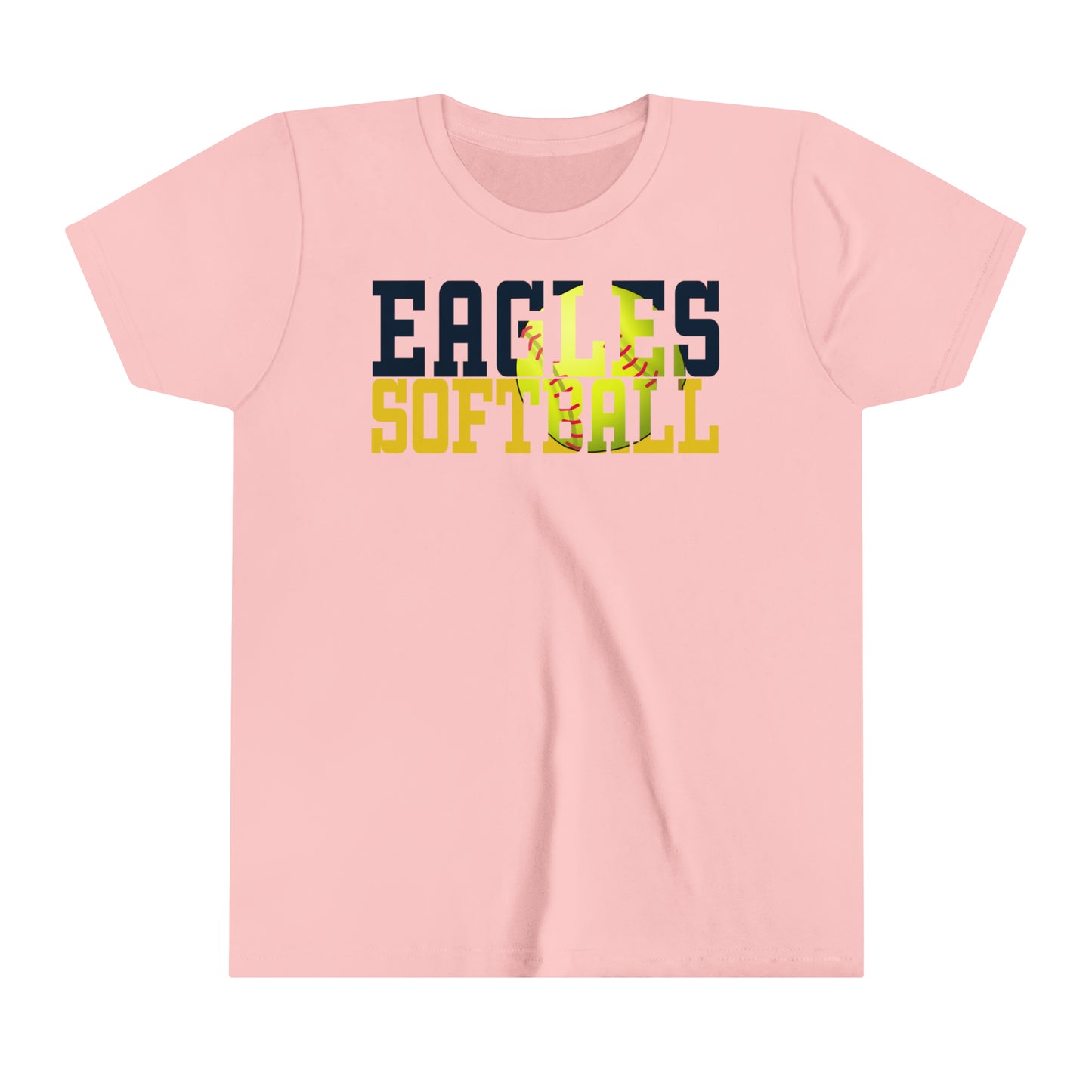 Softball Cutout - Bella+Canva Youth Short Sleeve Tee