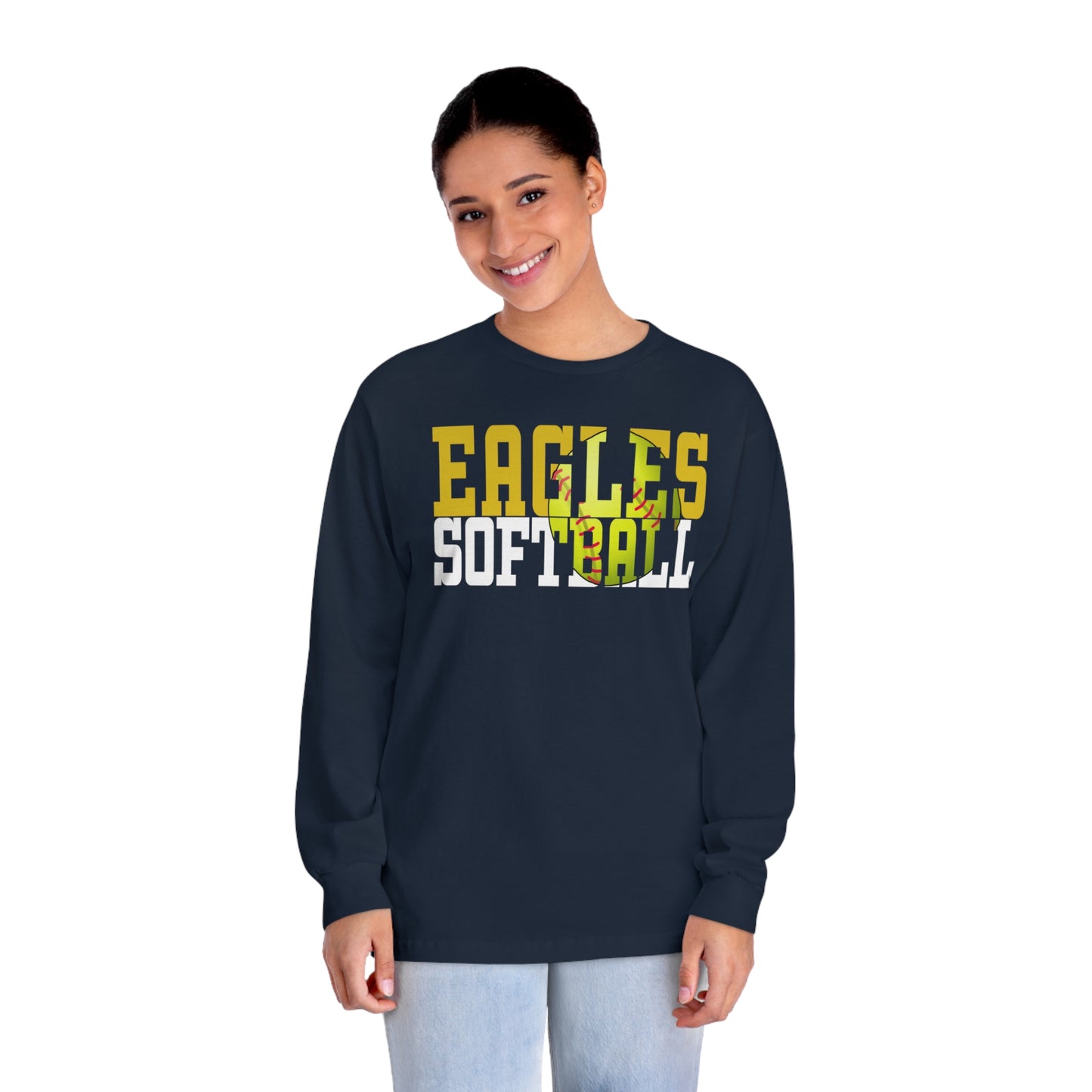 Softball Cutout - American Apparel Unisex Classic Long Sleeve T-Shirt