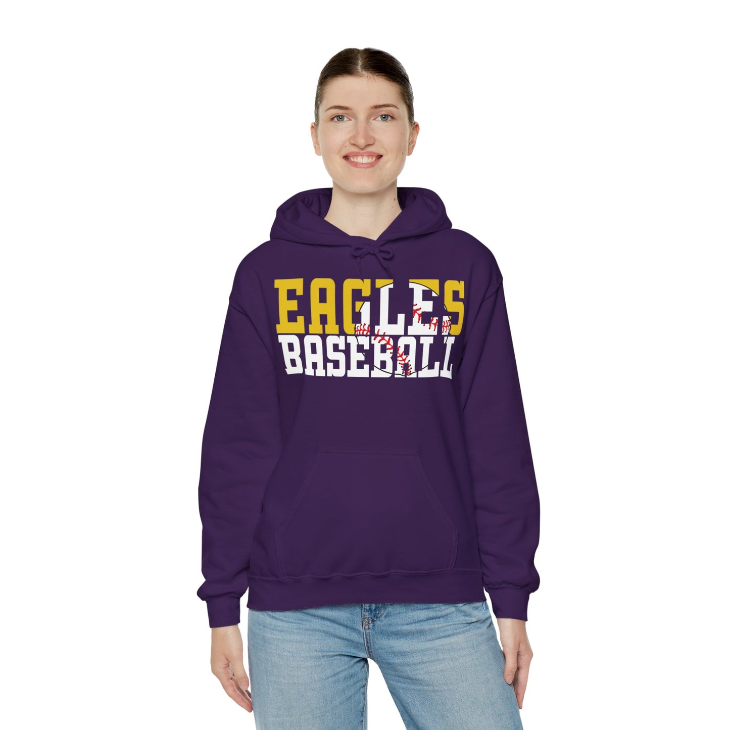 Baseball Cutout - Gildan Unisex Heavy Blend™ Hooded Sweatshirt