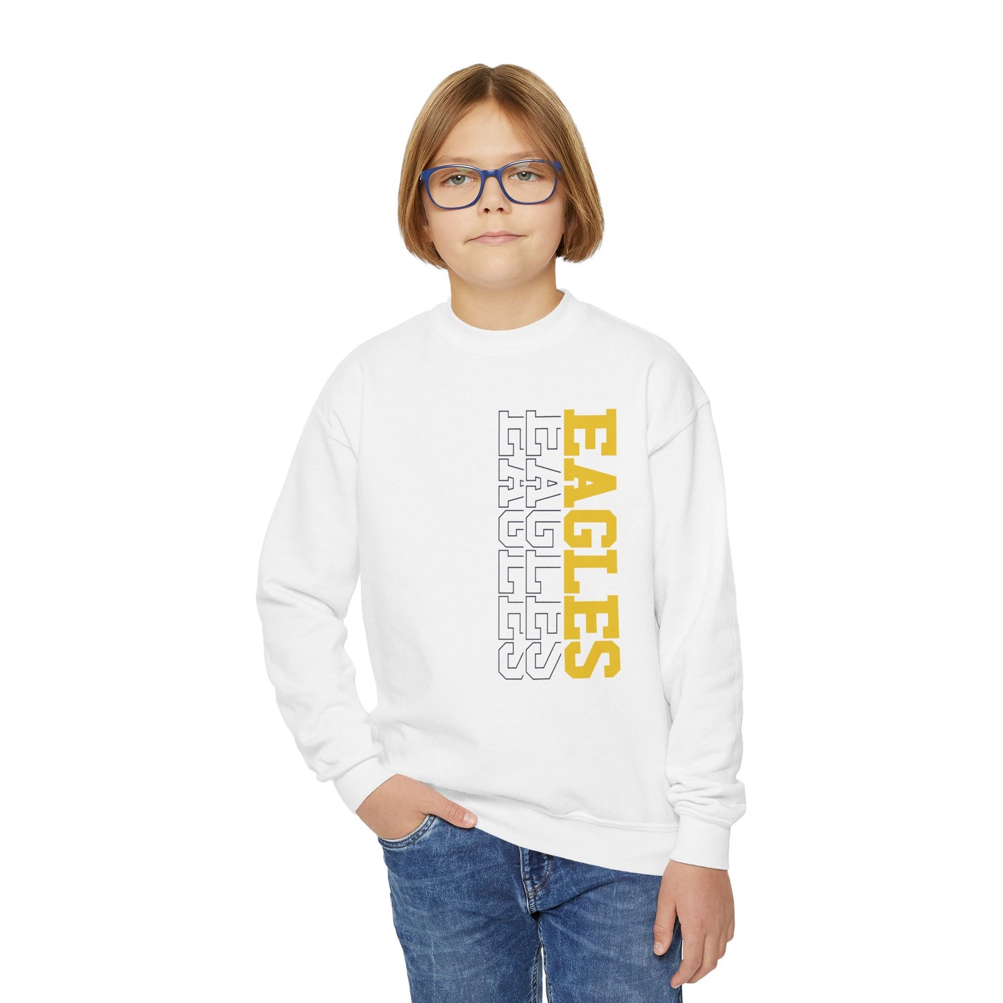 Sideways Eagles - Gildan Youth Crewneck Sweatshirt