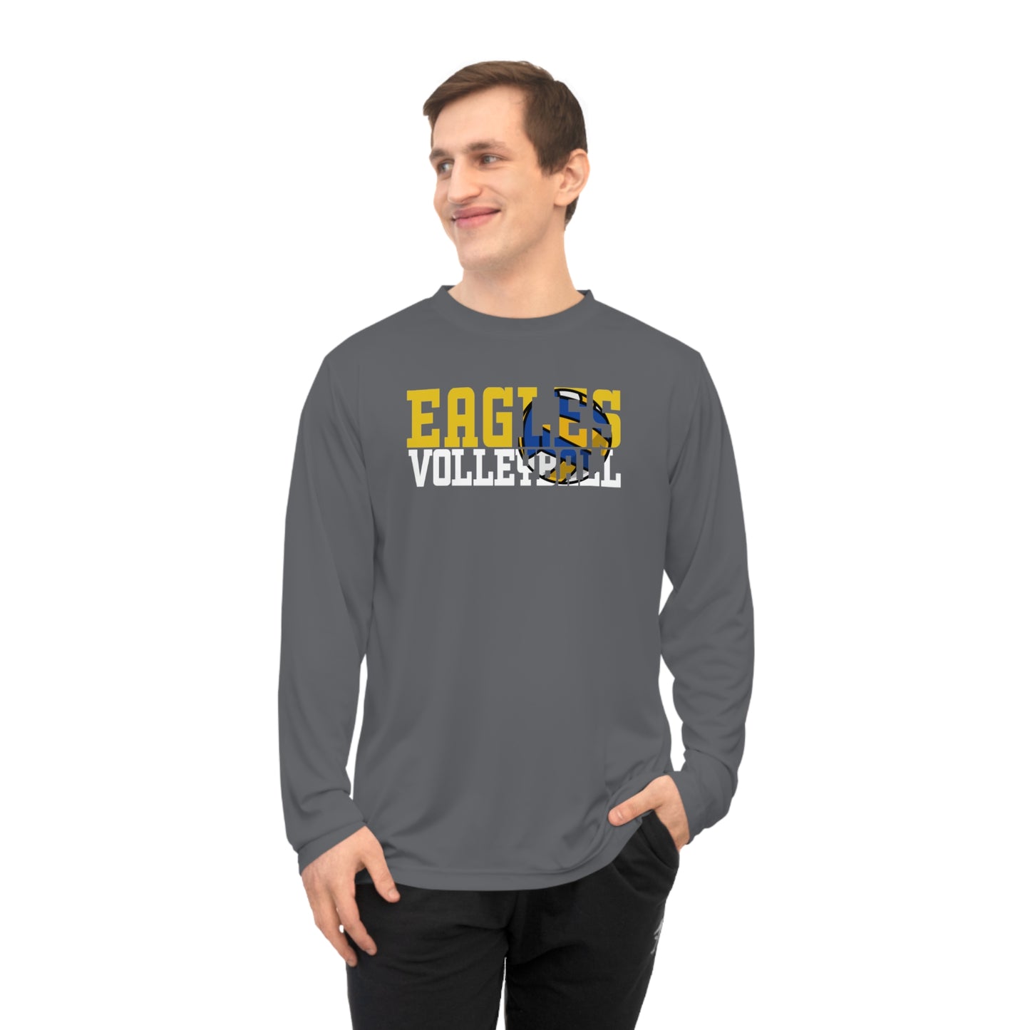 Volleyball Cutout - Team 365 Unisex Performance Long Sleeve Shirt