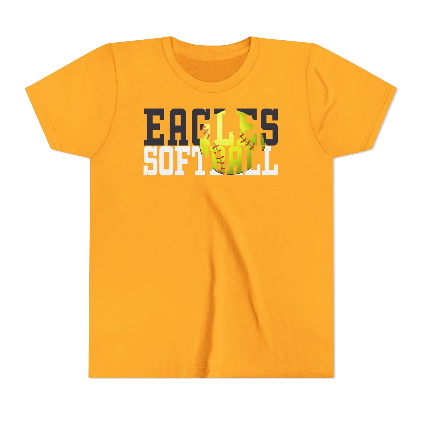 Softball Cutout - Bella+Canva Youth Short Sleeve Tee