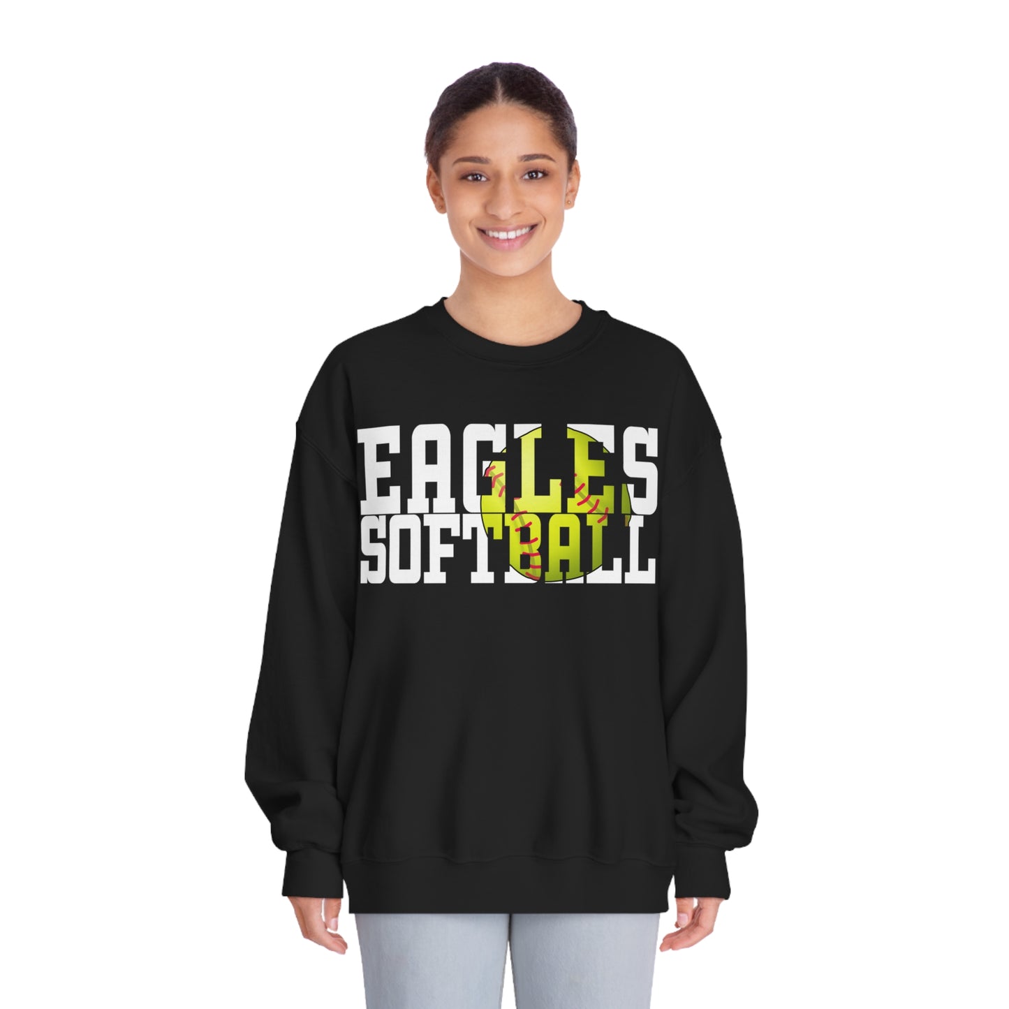 Softball Cutout - Gildan Unisex DryBlend® Crewneck Sweatshirt