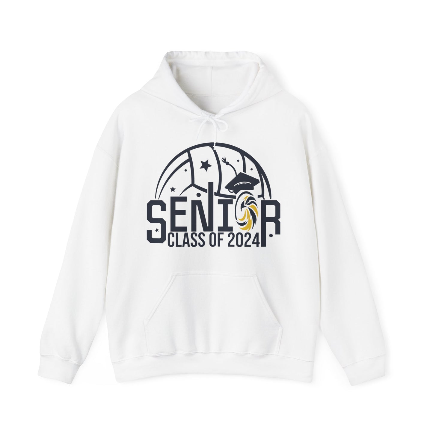 Seniors 2024 Volleyball - Gildan Unisex Heavy Blend™ Hooded Sweatshirt