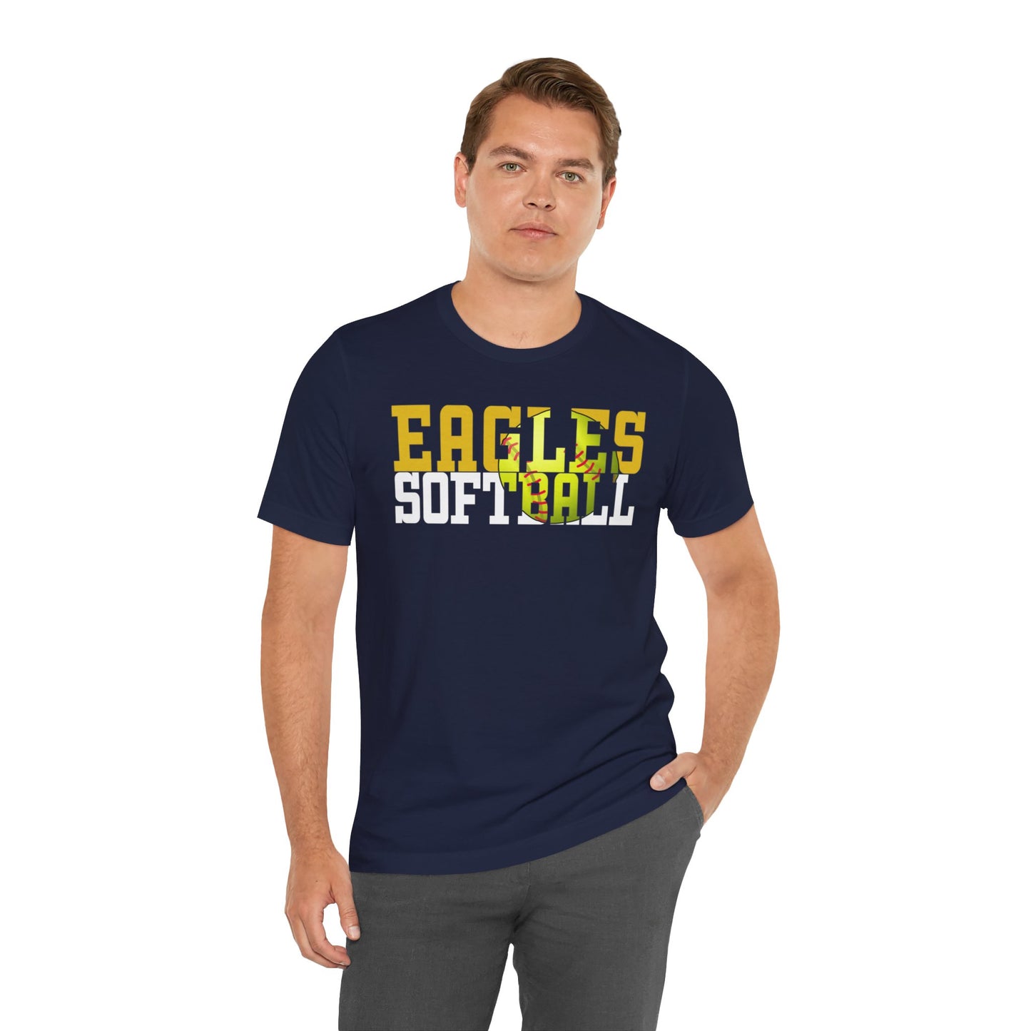 Softball Cutout - Bella+Canva Unisex Jersey Short Sleeve Tee