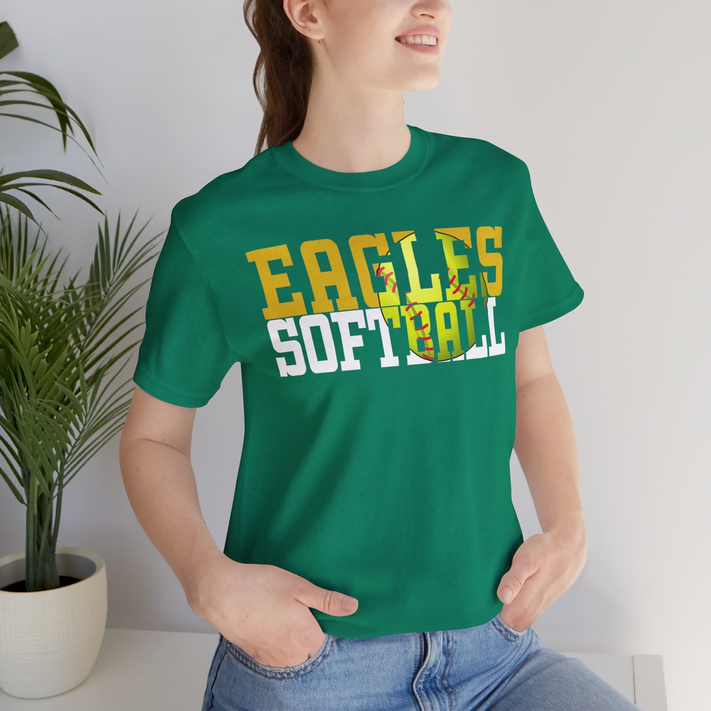 Softball Cutout - Bella+Canva Unisex Jersey Short Sleeve Tee