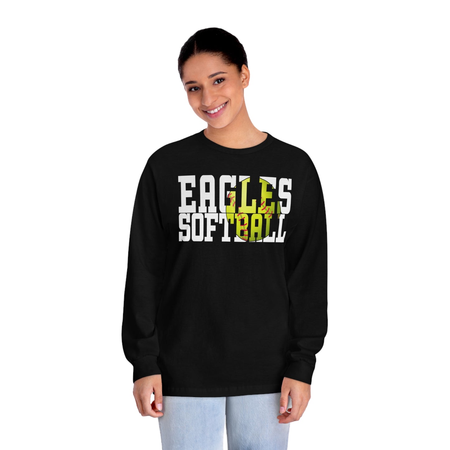 Softball Cutout - American Apparel Unisex Classic Long Sleeve T-Shirt