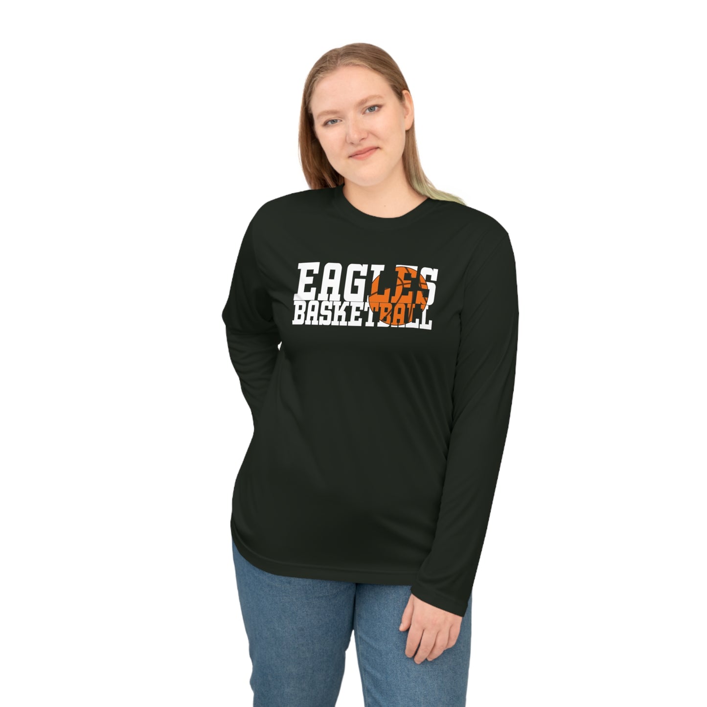 Basketball Cutout - Team 365 Unisex Performance Long Sleeve Shirt