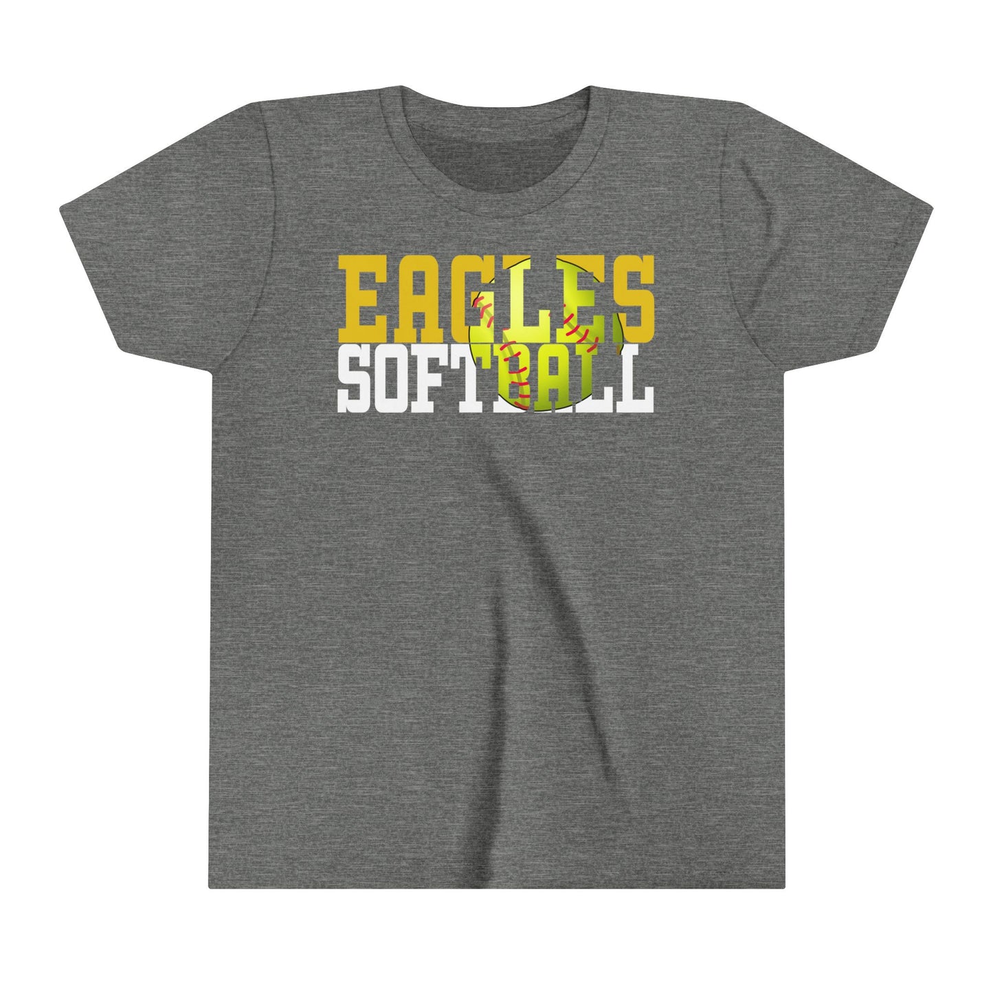 Softball Cutout - Bella+Canva Youth Short Sleeve Tee