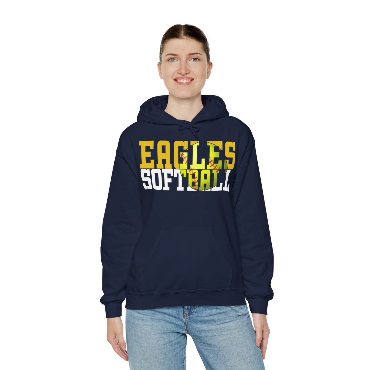 Softball Cutout - Gildan Unisex Heavy Blend™ Hooded Sweatshirt