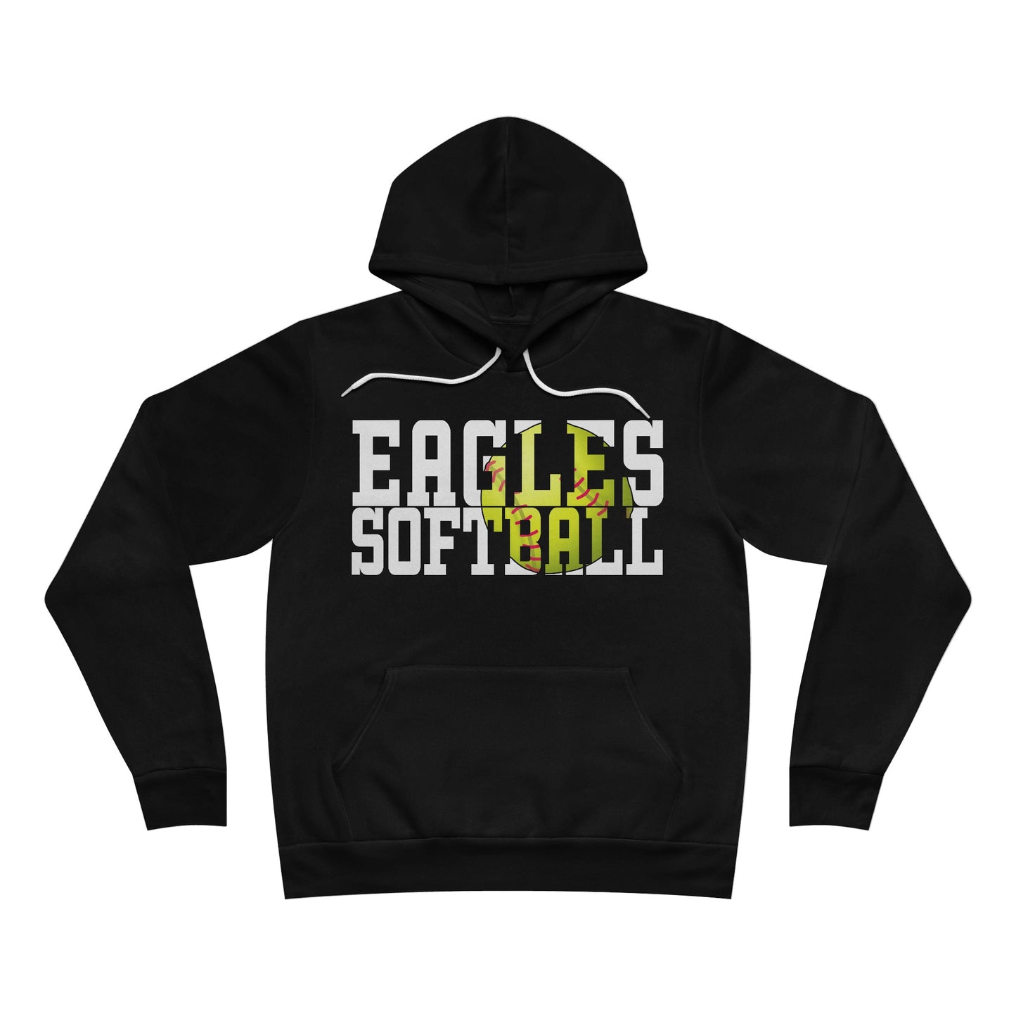 Softball Cutout - Bella+Canva Unisex Sponge Fleece Pullover Hoodie