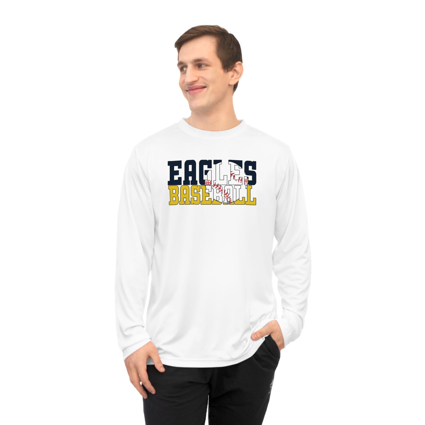 Baseball Cutout - Team 365 Unisex Performance Long Sleeve Shirt