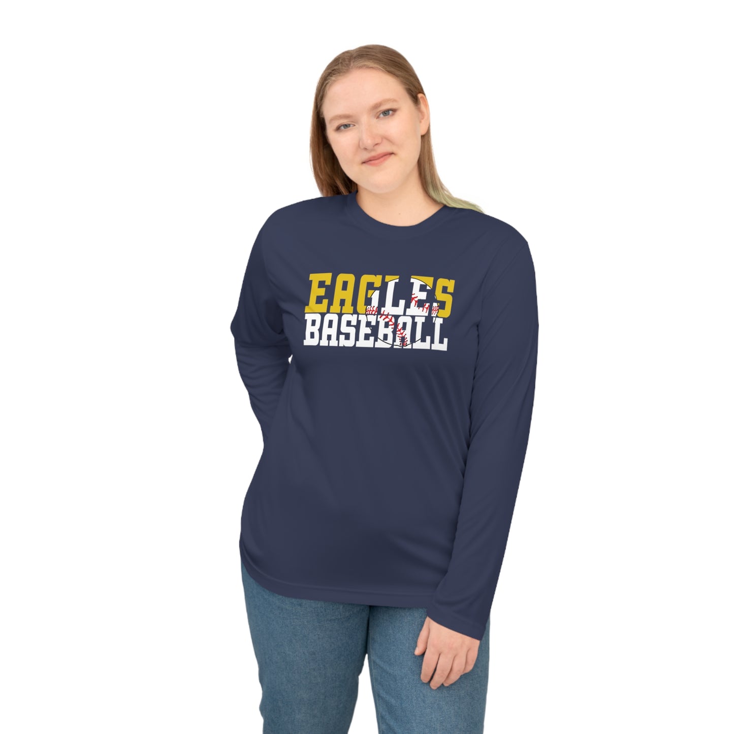 Baseball Cutout - Team 365 Unisex Performance Long Sleeve Shirt