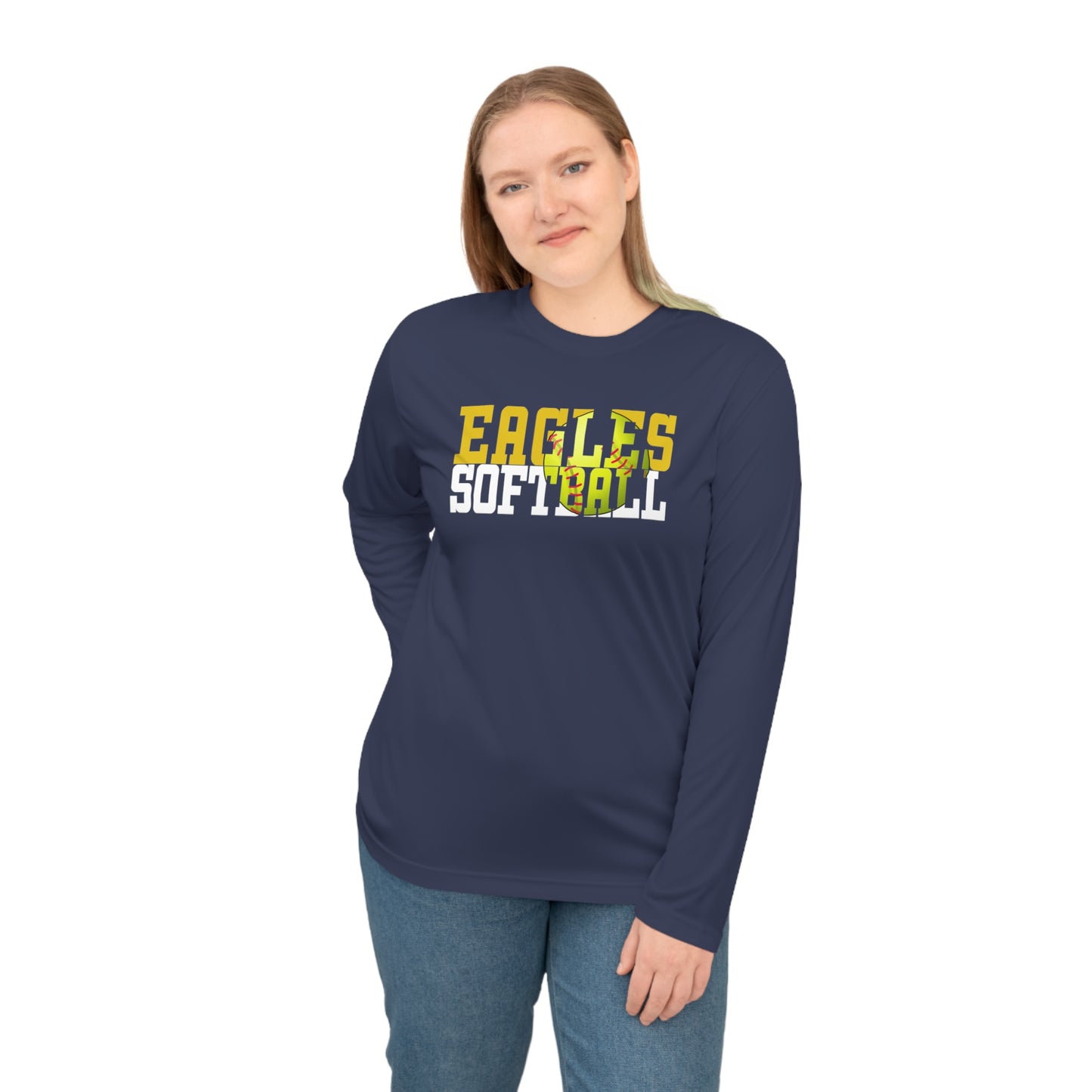 Softball Cutout - Team 365 Unisex Performance Long Sleeve Shirt