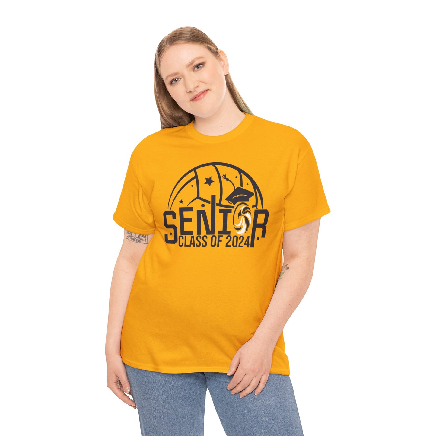 Seniors 2024 Volleyball - Gildan Unisex Heavy Cotton Tee