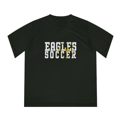 Soccer Cutout - Team 365 Women's Performance V-Neck T-Shirt