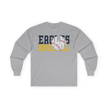 Baseball Cutout - Gildan Ultra Cotton Long Sleeve Tee