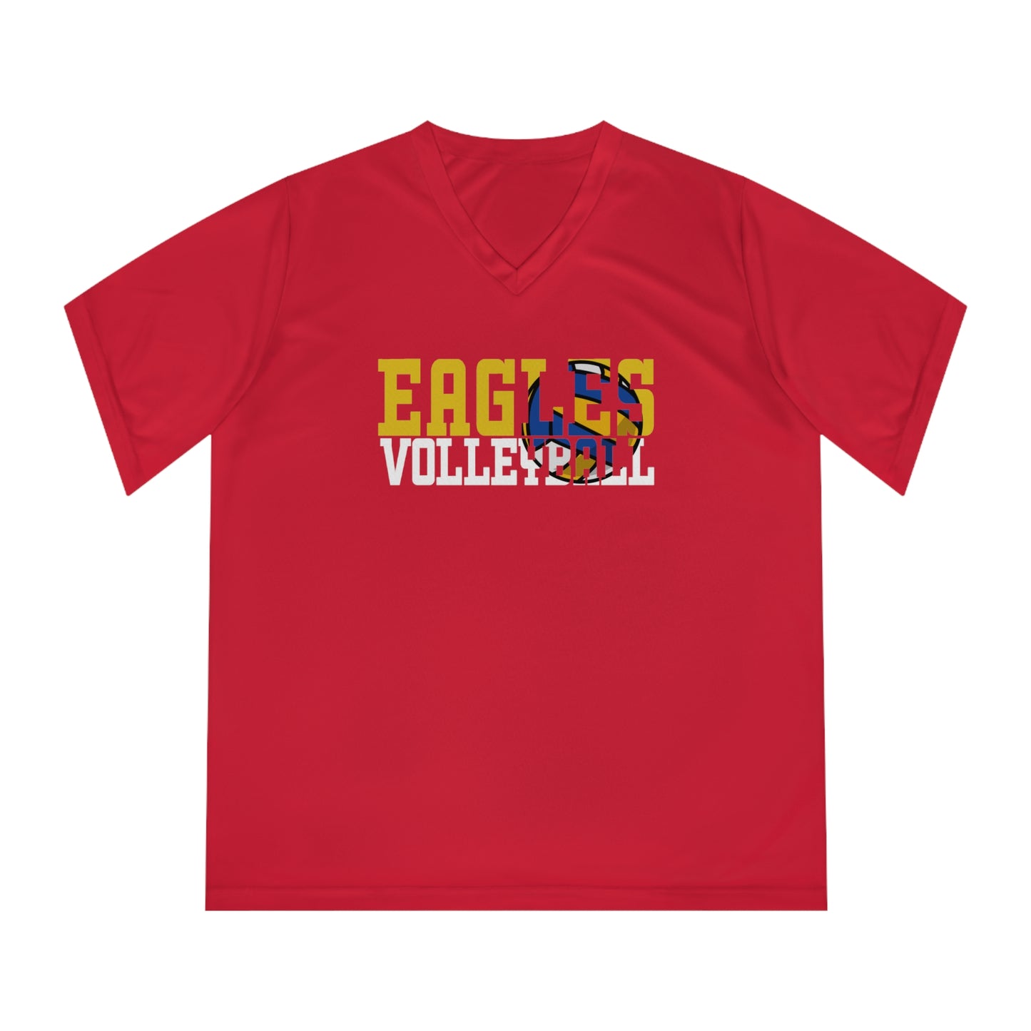 Volleyball Cutout - Team 365 Women's Performance V-Neck T-Shirt