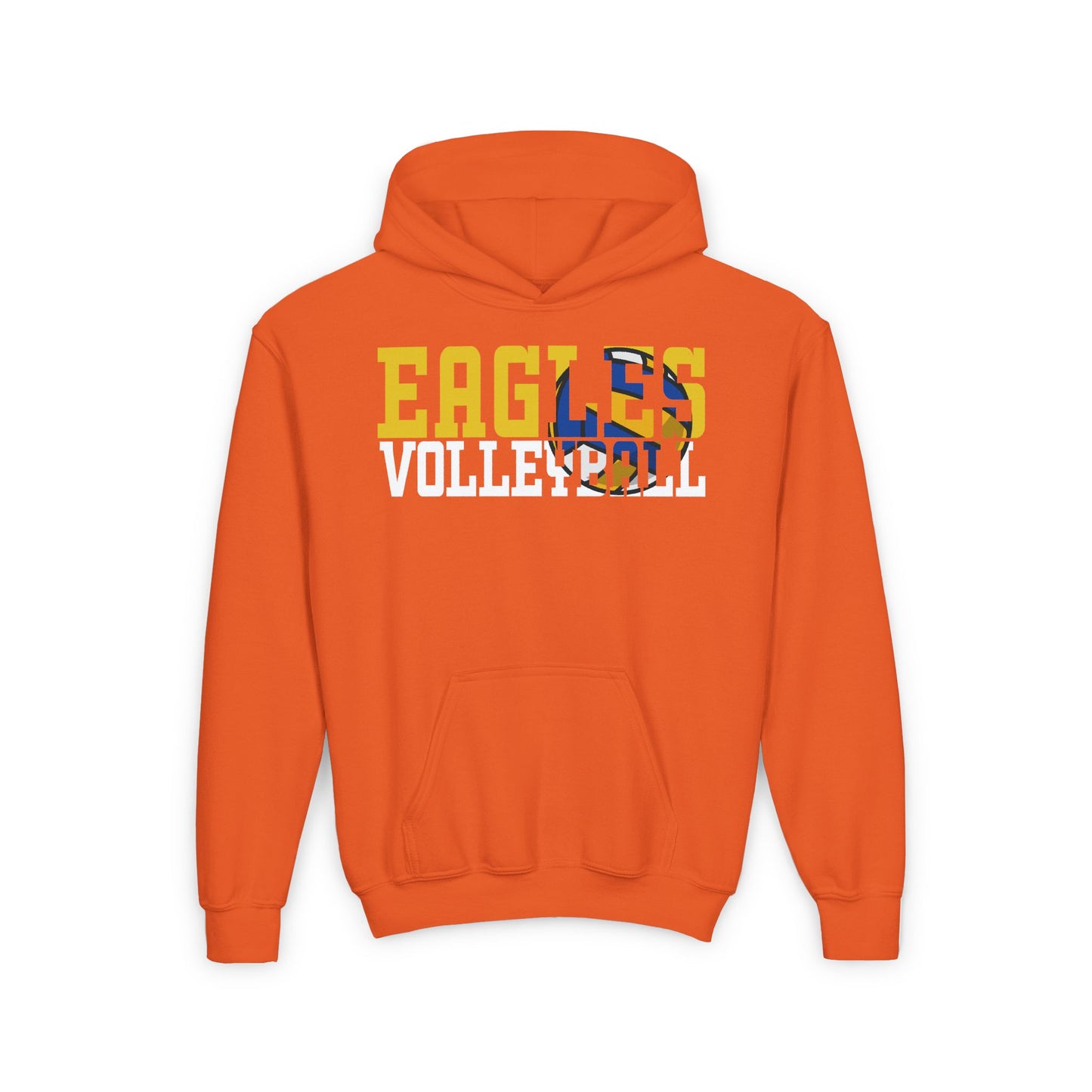 Volleyball Cutout - Gildan Youth Heavy Blend Hooded Sweatshirt