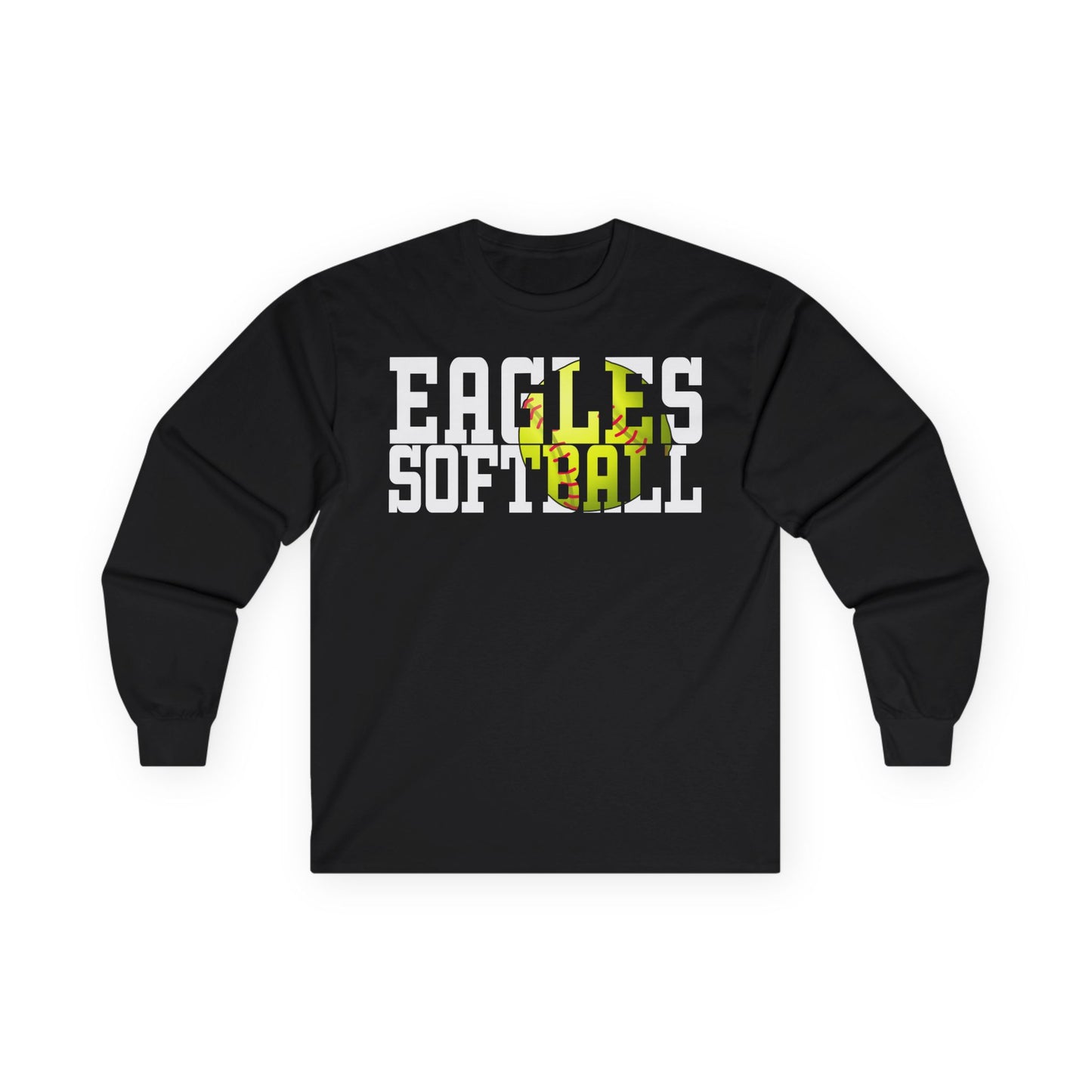 Softball Cutout - Gildan Ultra Cotton Long Sleeve Tee